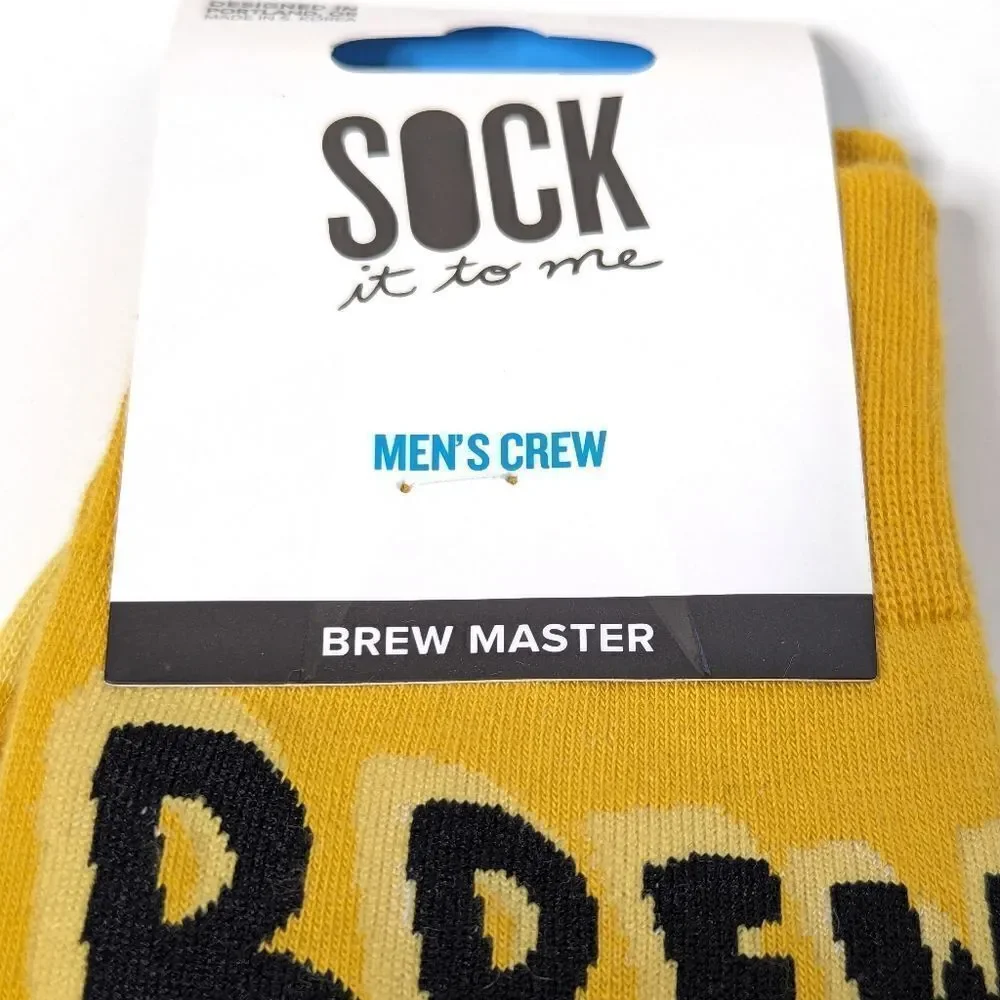 Brew Master Cotton Novelty Crew Socks size 7-13 Mens 8-14 Women's